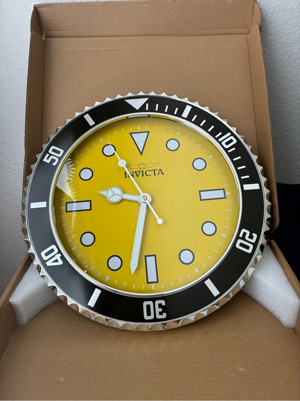 Invicta Yellow and Black Dive-Style Wall Clock